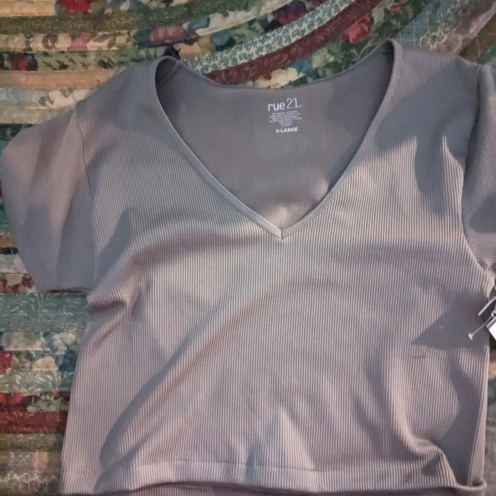 Tan rue21 crop top